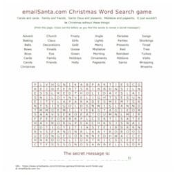 Downloadable Santa Names Word Search game