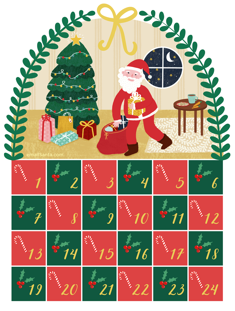 2022 Christmas Advent Calendar, 24 Day Countdown Pieces Of Lovely Elf